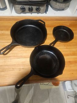 Trio of Lodge Cast Iron Pans