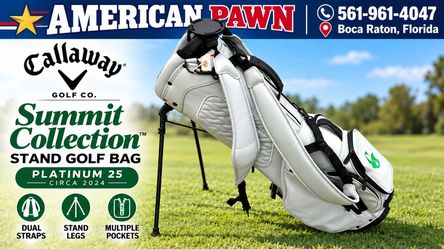 Callaway Golf Summit Collection Stand Golf Bag Platinum White/Black 2024