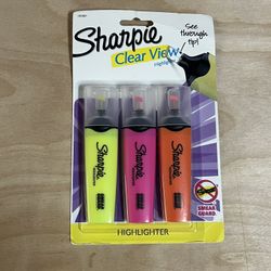 SHARPIE Clear View Highlighters, yellow, Pink, and Orange