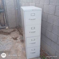 Tall 4 Drawer White Metal file Cabinet 