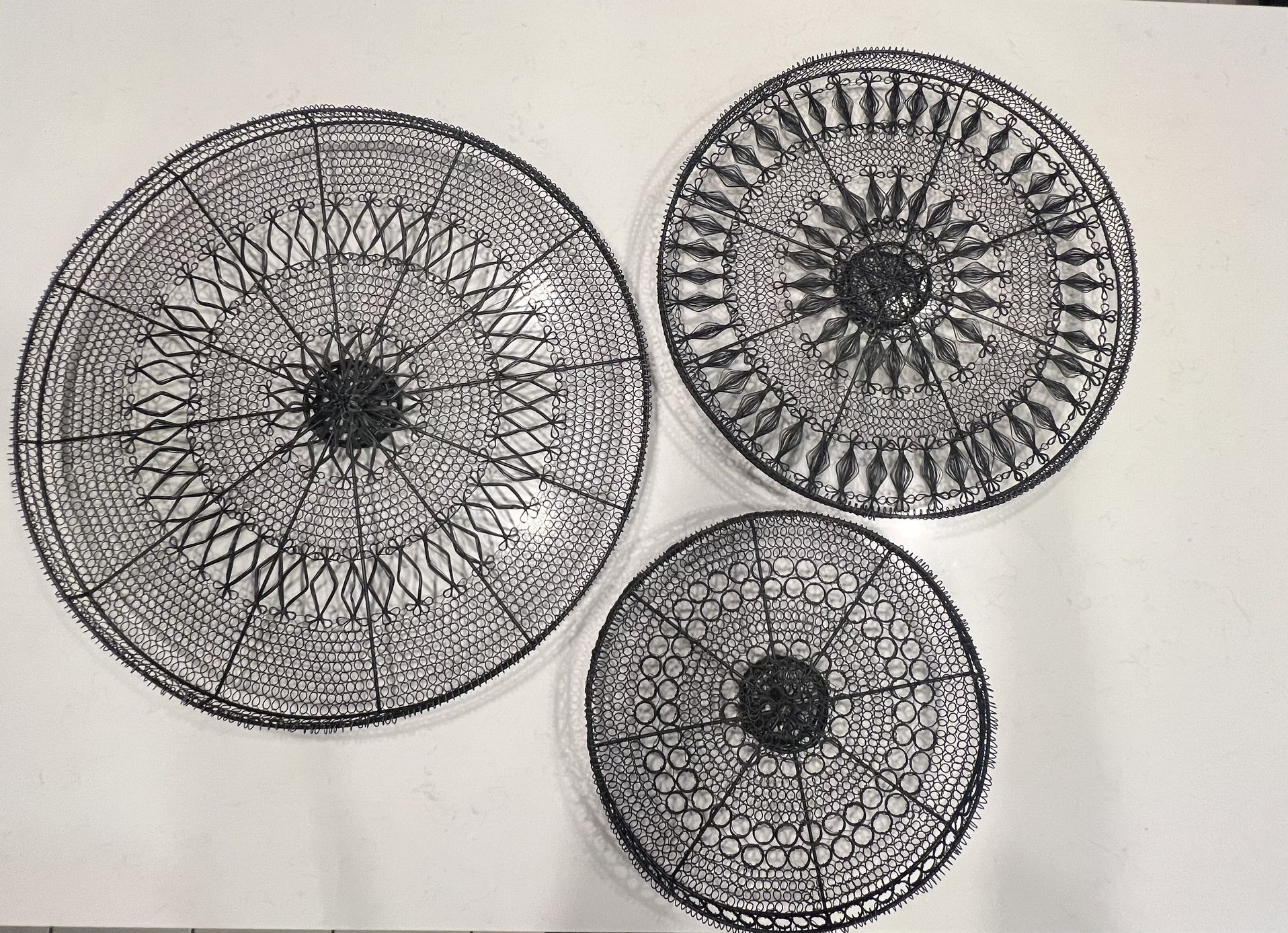 Three Black Metal Round Wall Decor Art