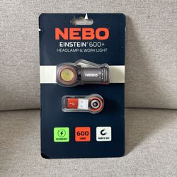 NEBO Einstein 600 Lumen LED Gray Rechargeable Headlamp/Flashlight  NEW 