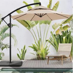 Bluu 10ft Patio Offset Umbrella Cantilever Umbrella Hanging Market Umbrella
