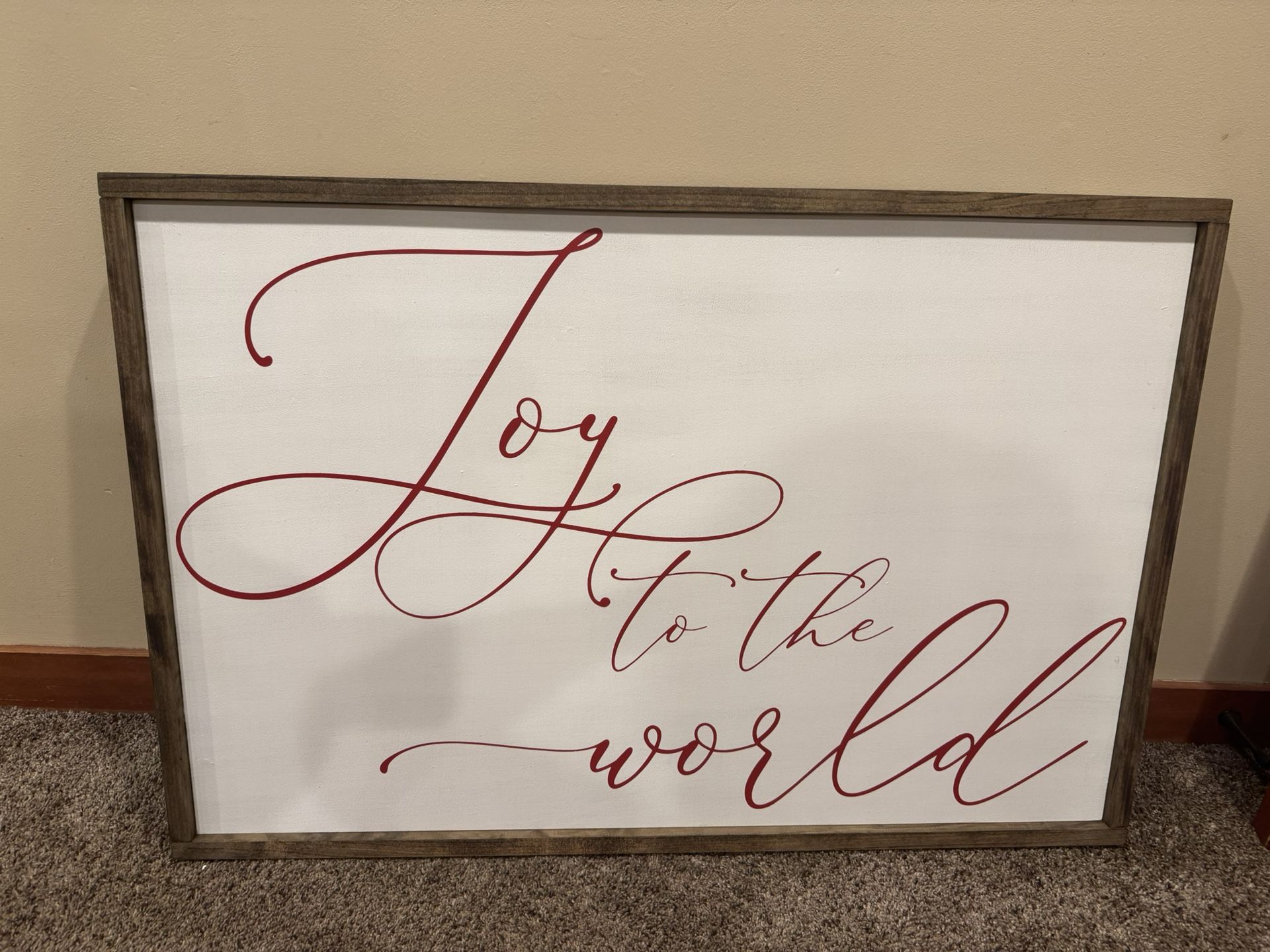 “Joy to the World” reproduction in custom-made wood frame