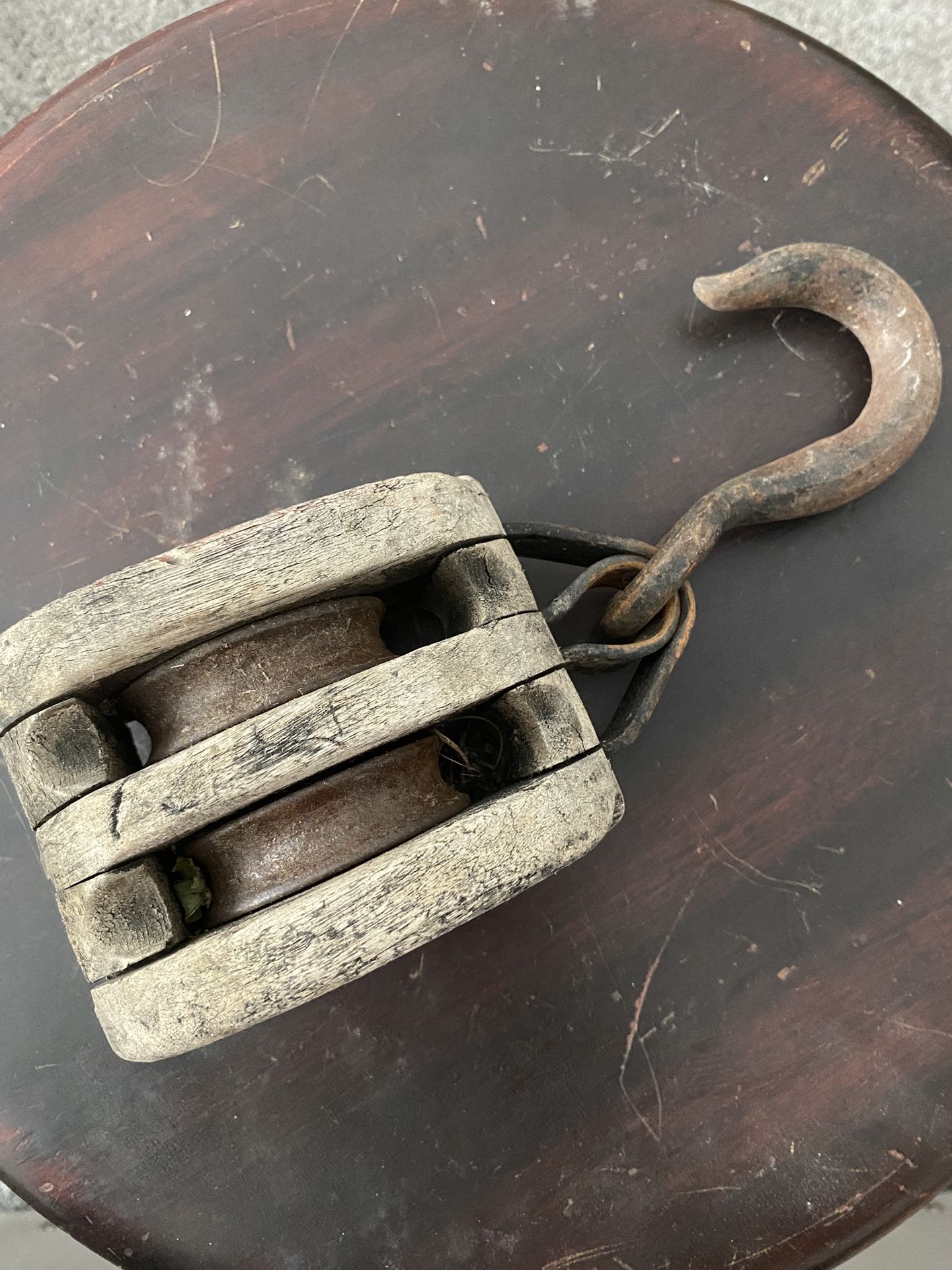 Antique Wooden Ships Pulley