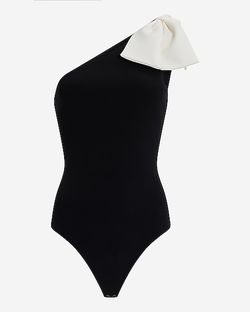 Express Bow One Shoulder Sleeveless Bodysuit XS