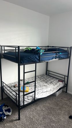 Black steel Bunk bed twin size