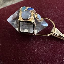 Clear Stone 14K Gold Wrap And Other Stones Unique 