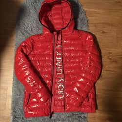 Red Calvin Klein Puffer Jacket Medium