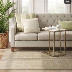 ✨️ R21#15  5'x7' Wenham Mudcloth Print Rug Gray - Threshold 📍MA1