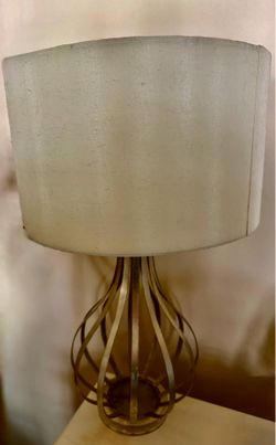 Two Silver/ Bronze Plated Lamps a Beautiful Lamp Shade