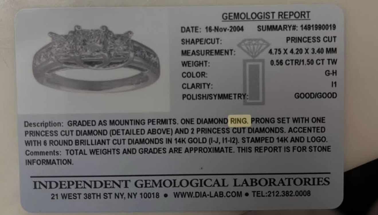 Engagement (princess cut) ring