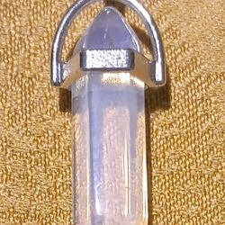 1x Necklace Quartz Chakra Crystal Natural Healing Point Gemstone Pendant - White Crystal 