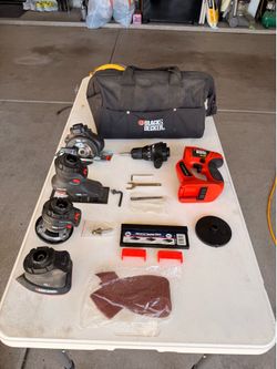 Black & Decker 14.4V Power Tool Kit w/ Drill Jigsaw, Sander, Router, Saw & Bag