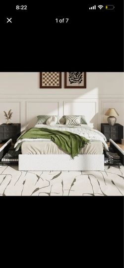 Queen Size White Bouche Bed Frame