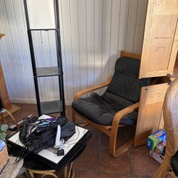 Chair with wicker footstool!