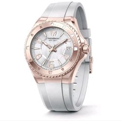 TechnoMarine Lusso Mare TM-225026 Quartz White Silicone Strap 44MM