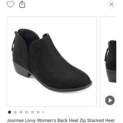 Journee Livvy Women's Back Heel Zip Stacked Heel Booties