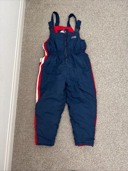 Converse All Star Bib Ski Snowsuit Navy Blue Red And White Kids Size 7