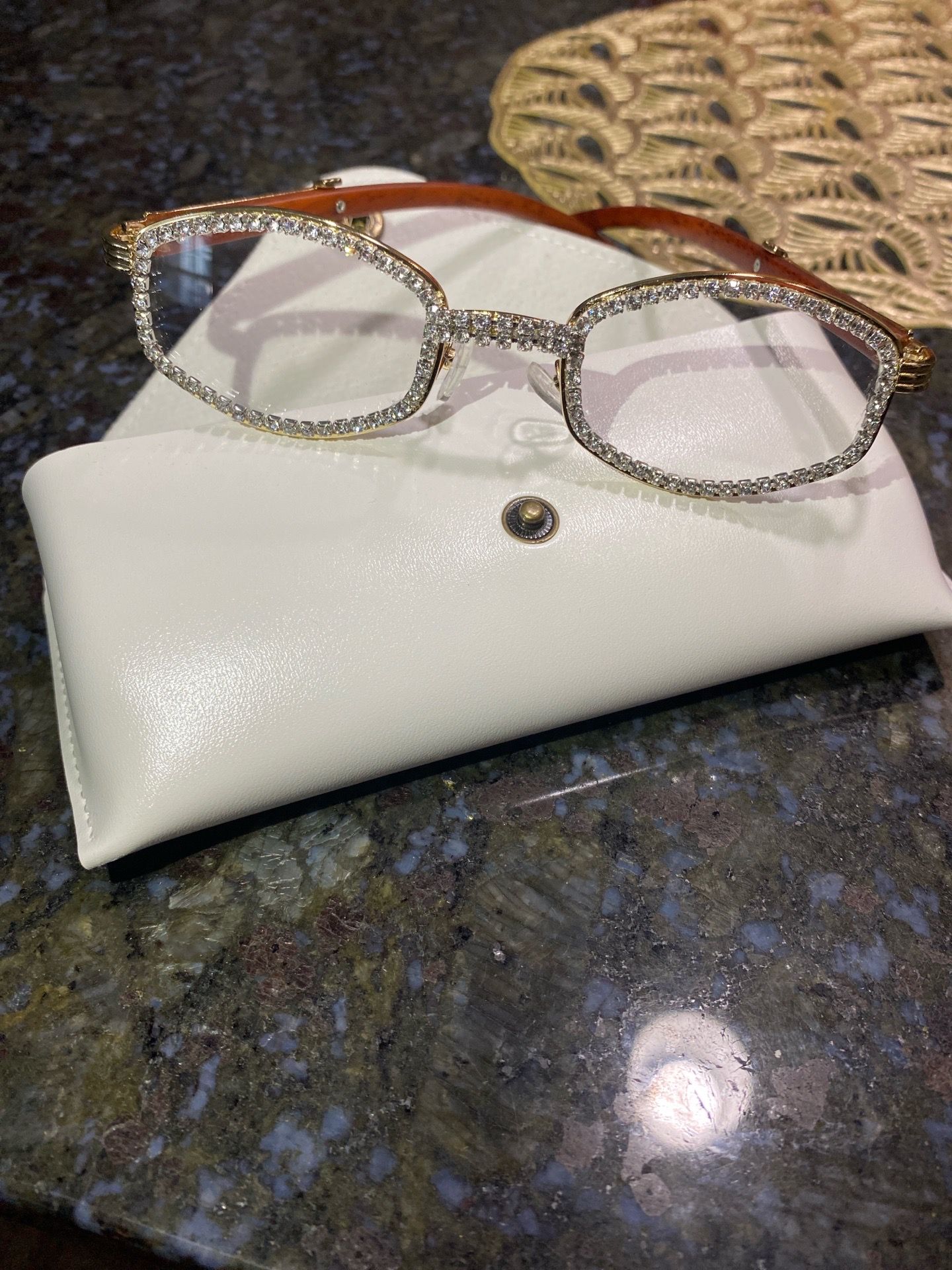 Executive luxury eyewear lab diamond wooden yellow