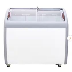 27 in. W 9.3 Cu. ft. Freezer Commercial Ice Cream Display Case Manual Defrost Chest Freezer with Glass Top in White