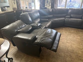 Leather sectional