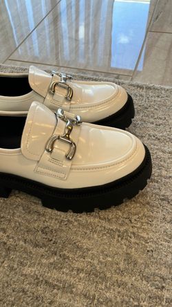 Madden NYC White Chunky Lug Sole Loafers - Size 7.5