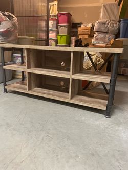 Industrial Wood and Metal TV Stand