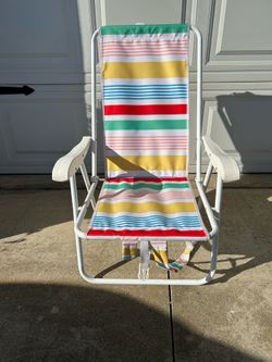 Beach chair backpack style camping lawn chair