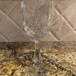 Josair Crystal Monte Claire Pattern Wine Glass. Vintage. One available. Small chip. This pattern is discontinued (actual 1964-1988). Stamped/signed “