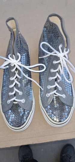 Balera Sequin High-Top Hip-Hop Dance Sneakers WL6034 Gunmetal, Size 9, New