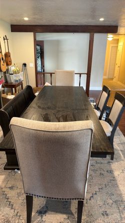 Farmhouse Dining Table Set + Buffet Cabinet