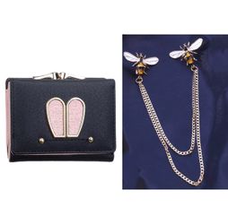 Women wallet and brooch