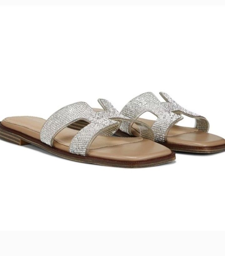 Steve Madden Women's Hadyn Slip-On Rhinestone Slide Sandals