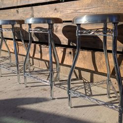 Industrial Stainless Steel Bar Stools 