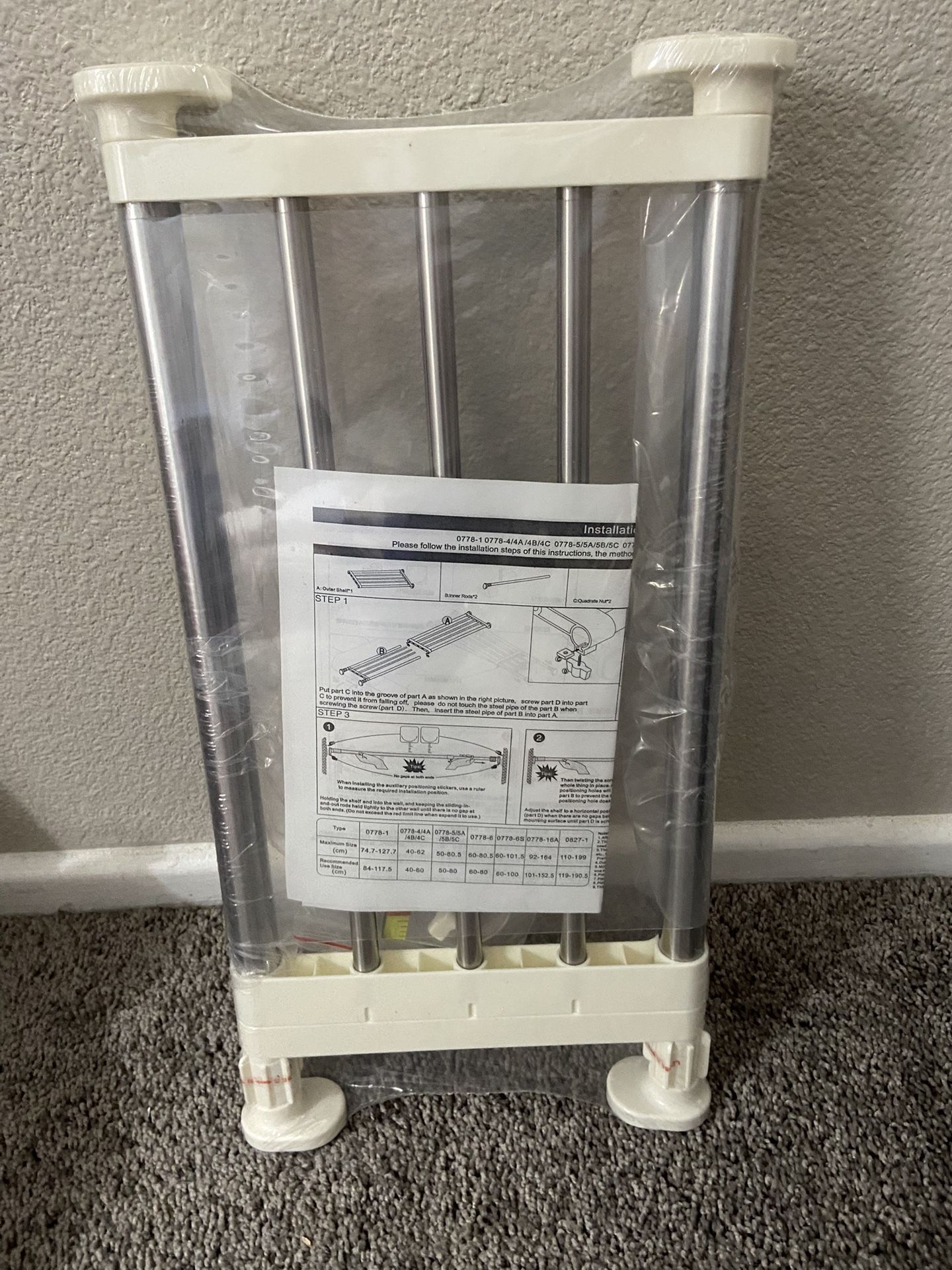 Closet Tension Adjustable Shelf & Rod Expandable Metal Storage Rack Organizer
