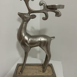 Reindeer Decor With Pillar Candle Holder