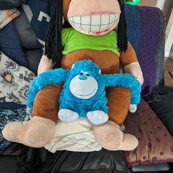 2 Stuffed Animals Bob Marley Monkey And His Blue Pal