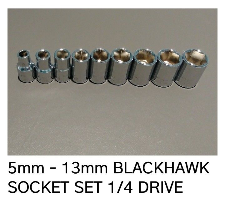 5mm-13mm Blackhawk Socket Set 1/4 Drive