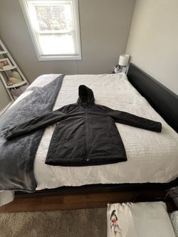 Men’s Black XXL Nylon Fleece Lined Hooded Jacket