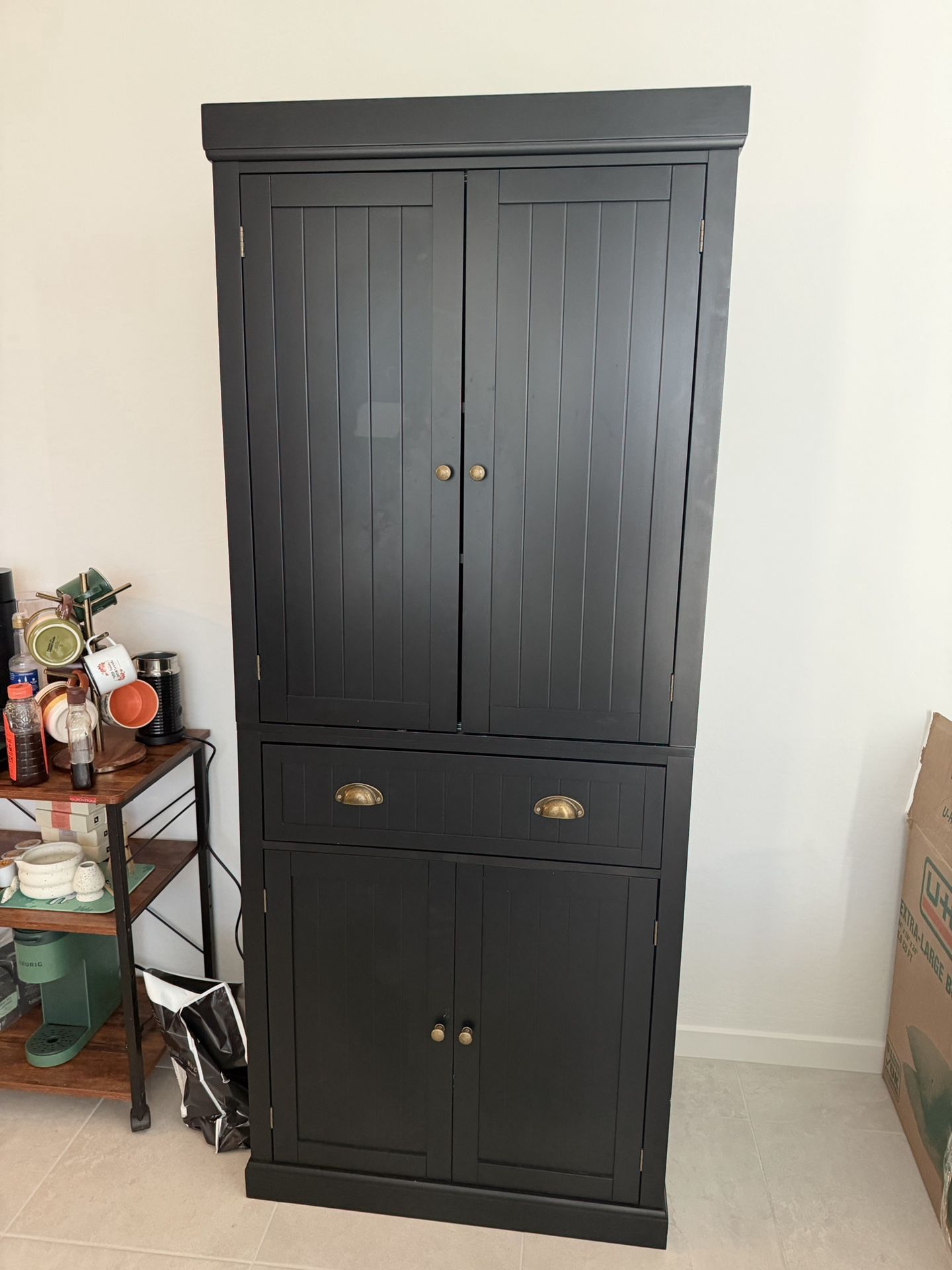 Black Pantry Cabinet 