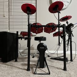 Alesis Nitro Electronic Drum Kit Model DM7X With Harbinger Speaker