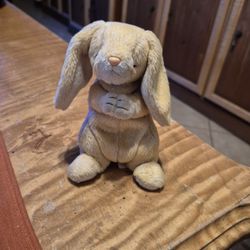 This plush is Grace, a retired and rare Ty Beanie Baby praying bunny rabbi