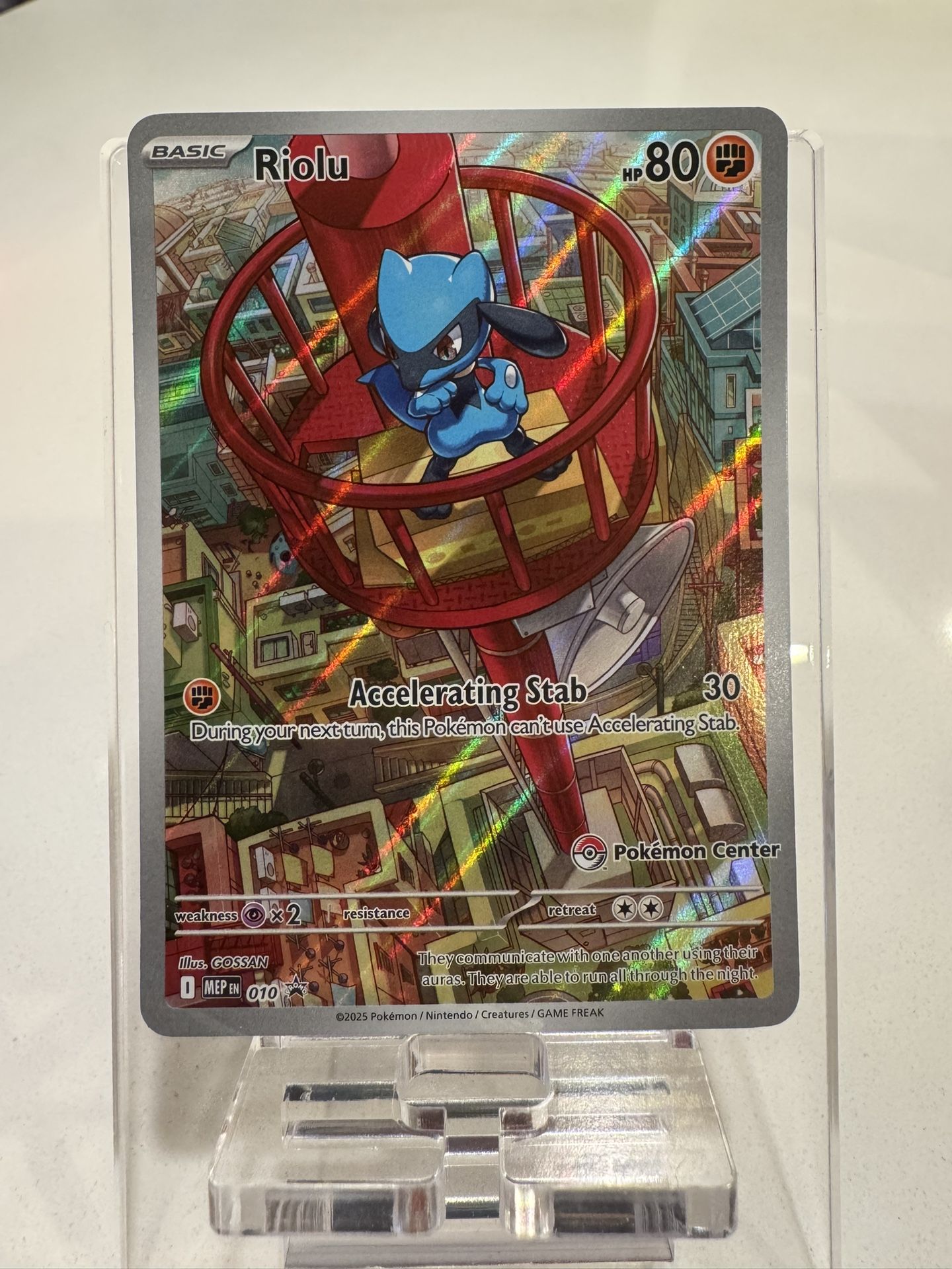 Pokemon TCG Riolu Pokemon Center Stamped Promo Card Mega Evolutions