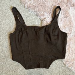 Brown Jean Top