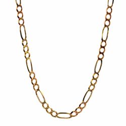 Men’s 14k Tricolor Rose White Yellow Gold 30” Inch 4.5mm Figaro Chain Link Necklace GP3113454