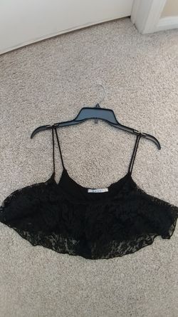 Black lace crop top