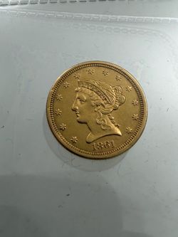 1861 $2.5 Gold Liberty Quarter Eagle AU/BU Condition !