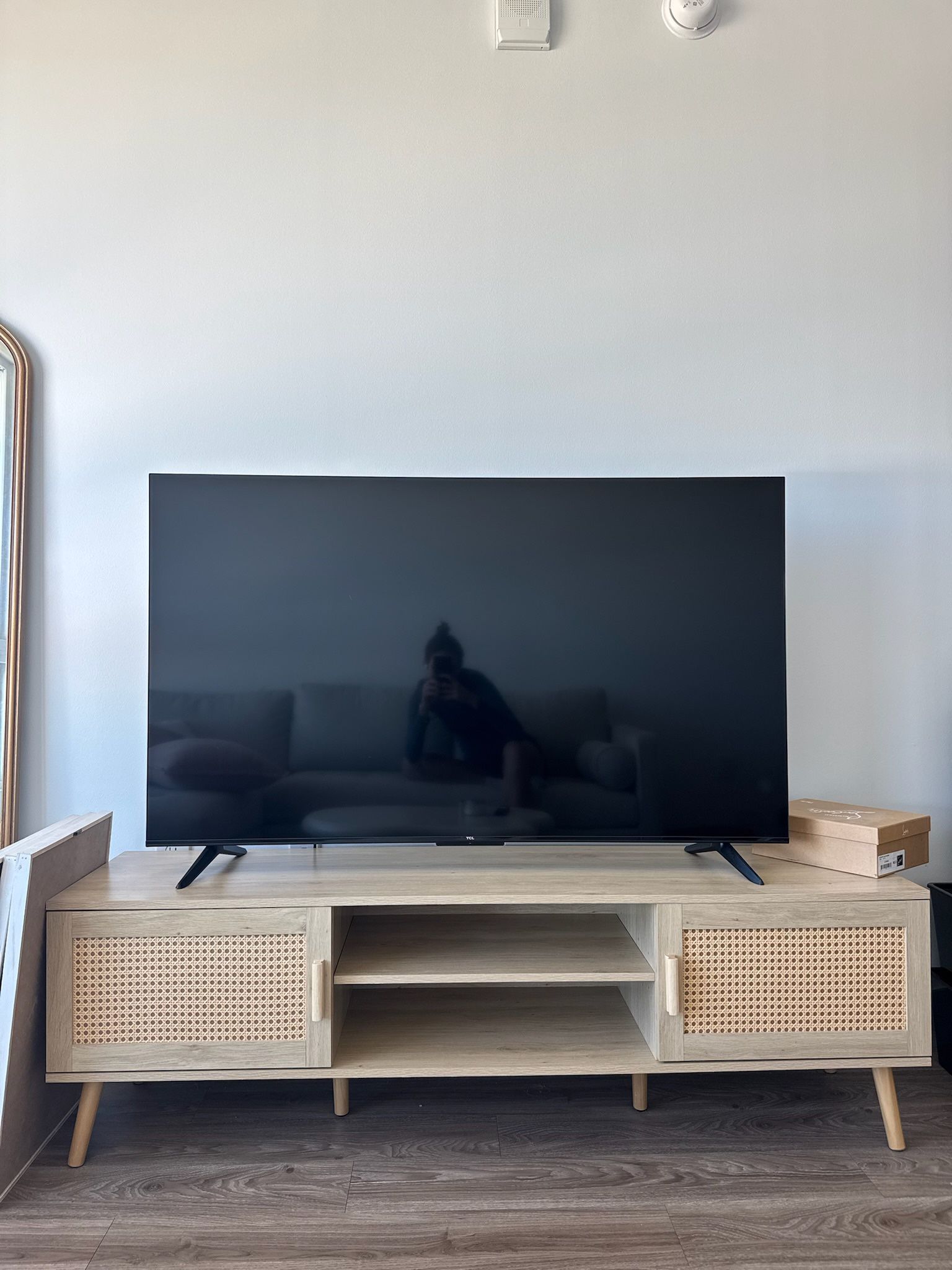 Mid-Century Modern Wooden TV Entertainment Center in Like-New Condition