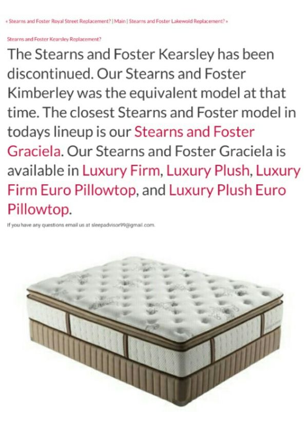 Stearns And Foster Estate Lakewold Luxury Plush Euro Pillowtop For Open In The Continue To Mobile Website